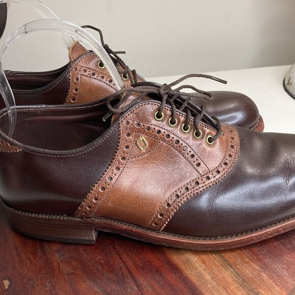 FOOTJOY Classics 8.5 D Premiere Brown Golf Shoes Lace Up Spikelets main image 5
